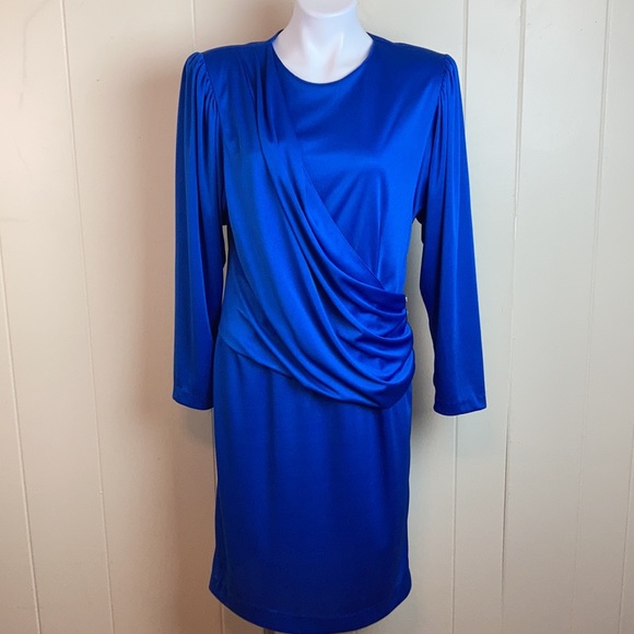Vintage 70s 80s Draped Top Elegant Party Dress